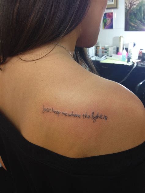 Lyrics tattoo on your shoulder. Things To Know About Lyrics tattoo on your shoulder. 
