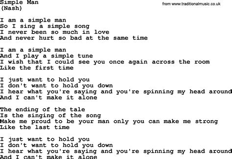 Lyrics to a simple man. Things To Know About Lyrics to a simple man. 