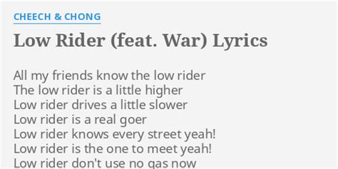 Lyrics to low rider