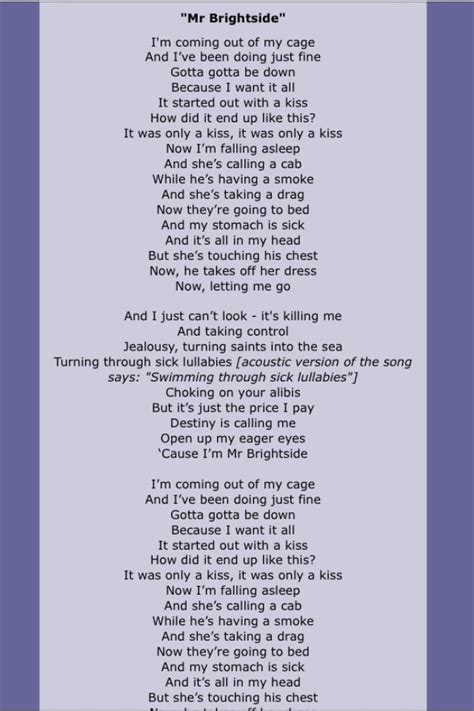 Lyrics to mr. brightside by the killers. Things To Know About Lyrics to mr. brightside by the killers. 