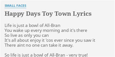 Lyrics to the song Happydaystoytown - Small Faces