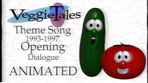 The VeggieTales Theme Song is the opening song used as the introduction for the VeggieTales series. The VeggieTales Theme Song has had many different versions and been performed many times over the years, but has generally remained the same over time. The first opening begins with the opening credits appearing over a “white void” background with the following text: Big Idea Productions .... 