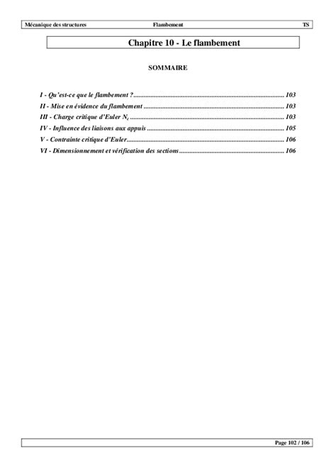 Mécanique des structures Flambement TS Chapitre 10 -Le flambement …