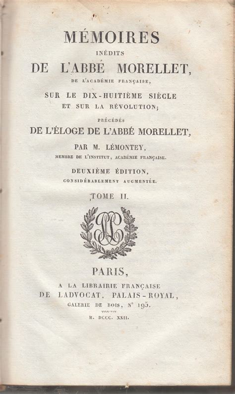 Mémoires (inédits) de l'abbé morellet suivis de sa correspondance avec m. - Infertility a guide for the childless couple.