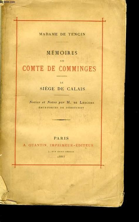 Mémoires de comte de comminge [par] madame de tencin. - Menanders und glykeras brief bei alkiphron..
