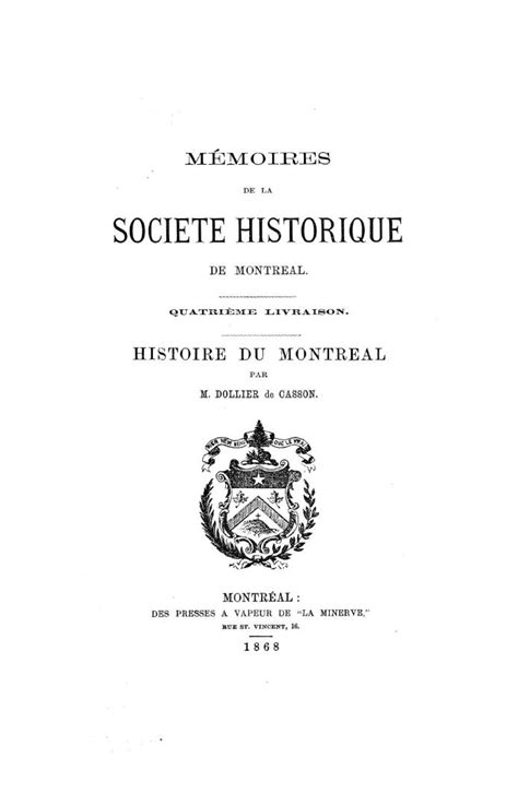 Mémoires de la société historique de montréal. - Concurrencia y sistemas distribuidos concurrencia y sistemas distribuidos.