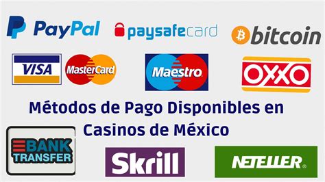 Métodos de pago del casino online.