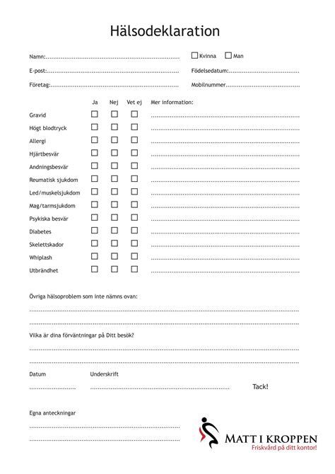 Mönstring hälsodeklaration