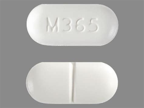 M 365 white pill. Pill with imprint M357 is White, Oval and has been identified as Acetaminophen and Hydrocodone Bitartrate 500 mg / 5 mg. It is supplied by Mallinckrodt Pharmaceuticals. 