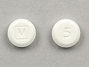 M 5 pill. Includes images and details for pill imprint M 5 including shape, color, size, NDC codes and manufacturers. 