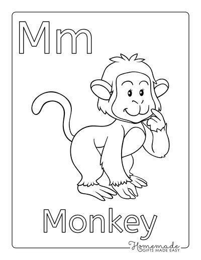 M Is For Monkey Coloring Page Coloring Pages