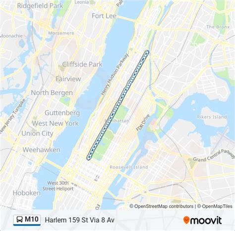 M10 bus route. Service Alert for Route: Southbound M98, M101, M102, and M103 buses are running with delays due to construction on Lexington Ave from E 79th St to E 71 St. 