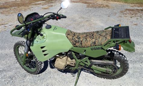 The M1030 is a lightweight, rugged, commercial, cross-country motorcycle, based on the Kawasaki KLR 650, modified for military use. It provides an alternate means of transporting messages, documents, and light cargo between units. The M1030 may also be used to transport forward observers, military police, and reconnaissance personnel.. 