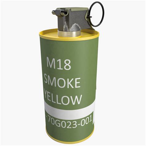 M18 smoke grenade. M18 Colored Smoke Hand Grenade. The following is a description of the M18 colored smoke hand grenade and its components . (1) Body. The body has a sheet steel cylinder with four emission holes at ... 