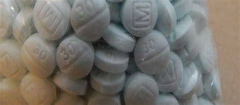 M30s pills. The counterfeit pills are usually pressed as very light blue replicas of Oxycontin 30mg pills. As close to the originals as possible, they feature a large “M” on one side and, on the reverse, a “30” above a line that runs across the diameter of the pill. They’re virtually indistinguishable from the original pill and usually sold in ... 