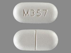 M357 pill. Pill with imprint M366 is White, Oval and has been identified as Acetaminophen and Hydrocodone Bitartrate 325 mg / 7.5 mg. It is supplied by Mallinckrodt Pharmaceuticals. 