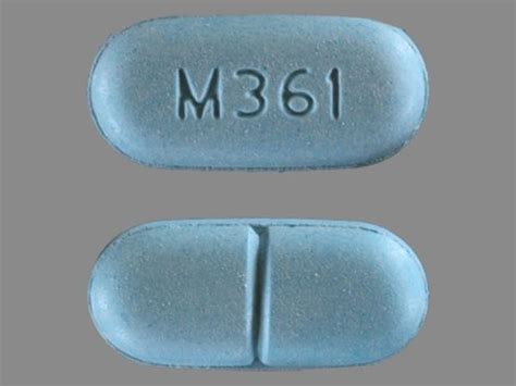 Acetaminophen and Hydrocodone Bitartrate Strength 650 mg / 10 mg Imprint M361 Color Blue Shape Capsule-shape View details 100 mg 236 Gabapentin Strength 100 mg Imprint 100 mg 236 Color White Shape Capsule-shape View details 1 / 2 M 0361 Acetaminophen and Hydrocodone Bitartrate Strength 650 mg / 10 mg. 
