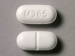 M367 is a white, oval pill. It is a generic prescription pain medication that combines the narcotic hydrocodone with the analgesic acetaminophen. The pill is embossed with an alphanumeric code for identification and has a crease down the middle for easy splitting. This combination increases the effectiveness of both components through a process ... . 