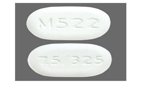 7.5/325 M522 Previous Next. Acetaminophen and Oxycodone Hydrochloride Strength 325 mg / 7.5 mg Imprint 7.5/325 M522 Color White Shape Oval ... All prescription and over-the-counter (OTC) drugs in the U.S. are required by the FDA to have an imprint code. If your pill has no imprint it could be a vitamin, diet, herbal, or energy pill, or an .... 