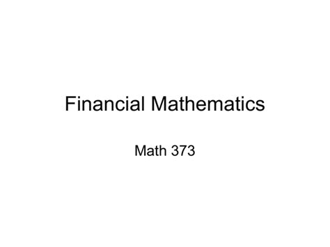 MA 373 : FINANCIAL MATHEMATICS - Purdue - Course Hero