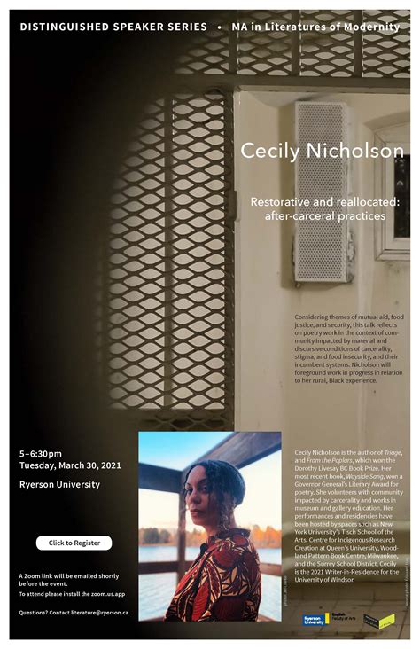 MA Distinguished Speaker Series with Cecily Nicholson