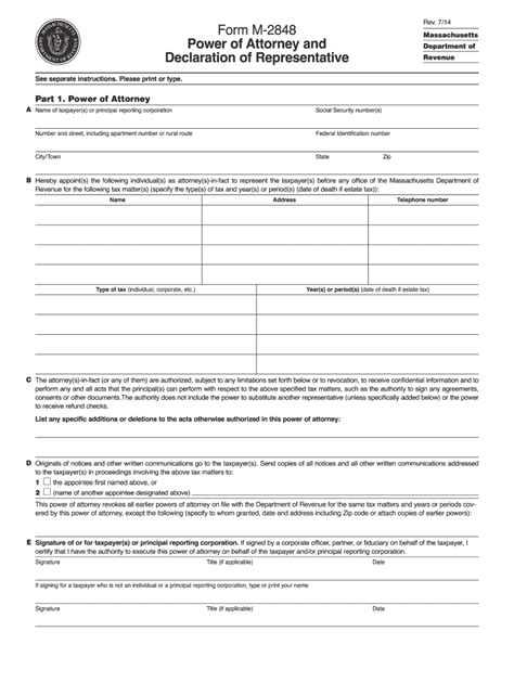 MA DoR M-2848 2014-2024 - Fill out Tax Template Online - US …