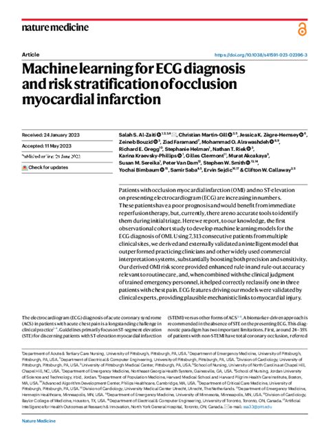 Machine learning for ECG diagnosis and risk stratification of ... - Nature - coolestguyplanet.net