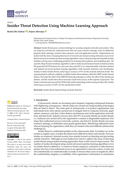 Machine Learning for Insider Threat Detection in ... - Springer - coolestguyplanet.net