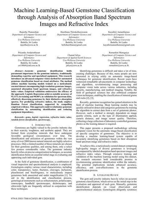Machine Learning-Based Gemstone Classification through Analysis of ... - coolestguyplanet.net