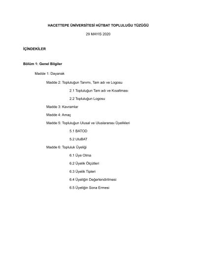 MADDE 1- Dayanak MADDE 2- Hacettepe.