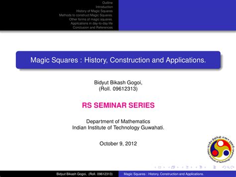 Magic Squares : History, Construction and Applications. - wintechmobiles.com
