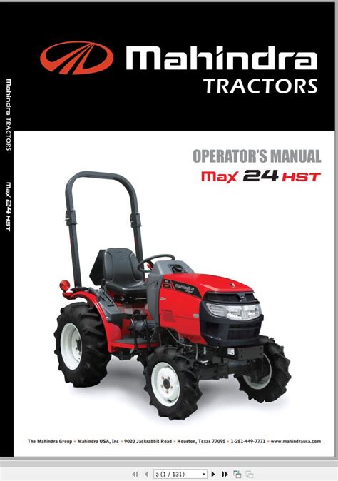 MAHINDRA mAX 24 HST Tractor SERVICE WORKSHOP REPAIR MANUAL …