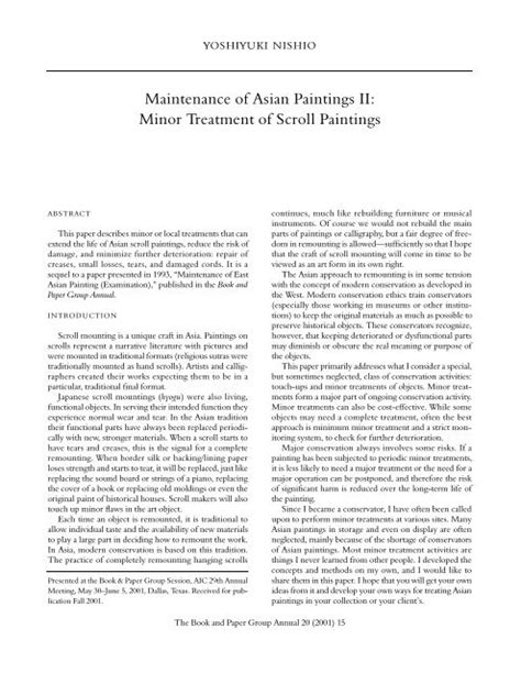 Maintenance of Asian Paintings II: Minor Treatment of Scroll Paintings - muktibox.com