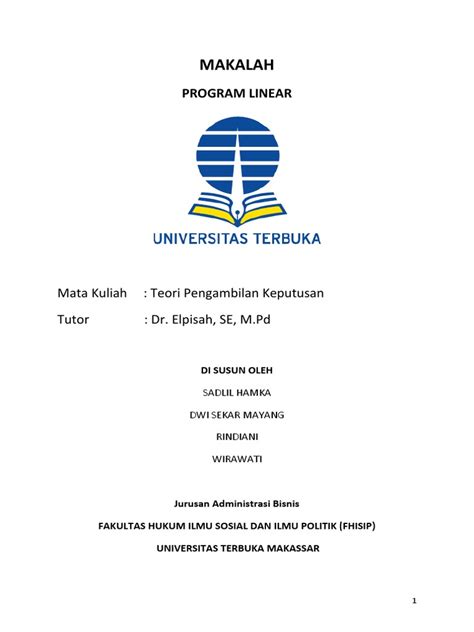 Makalah Program Linear - Nurulshaqila - wintechmobiles.com