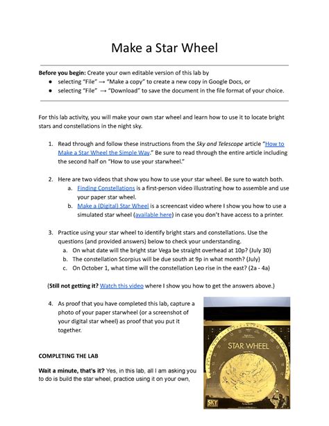 Make Your Own Star Wheel - Schools' Observatory - wintechmobiles.com