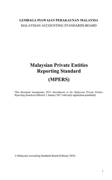 Malaysian Private Entities Reporting Standard (MPERS) - raincitystudios.com