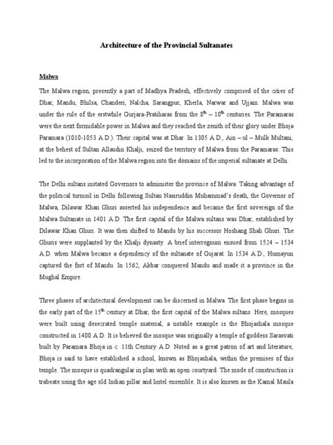 Malwa and Gujarat Sultanate Architecture - Scribd - wintechmobiles.com