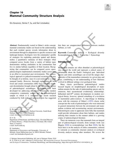 Mammal Community Structure Analysis | Springer Nature Link - raincitystudios.com