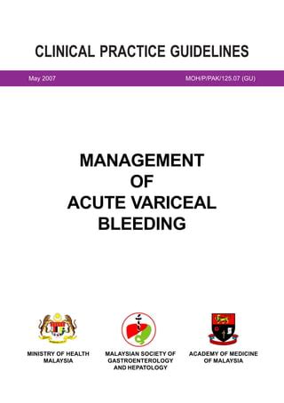 MANAGEMENT OF ACUTE VARICEAL BLEEDING - Ministry of Health