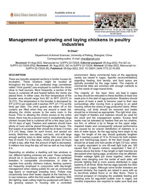 Management of Laying Chickens - MSD Veterinary … - raincitystudios.com
