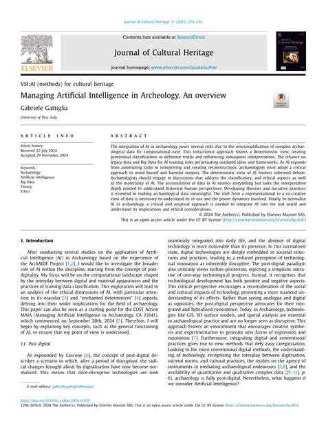 Managing Artificial Intelligence in Archeology. An overview - raincitystudios.com