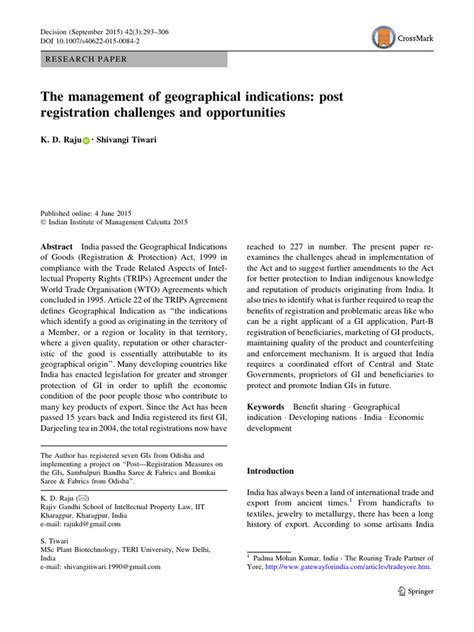 Managing Geographical Indications: Challenges and Opportunities ... - wintechmobiles.com