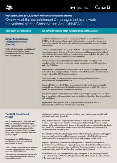 Managing national marine conservation areas - Parks … - raincitystudios.com