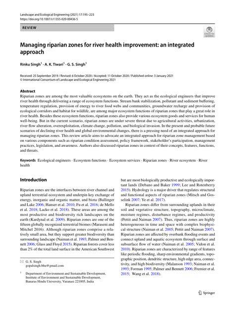 Managing riparian zones for river health improvement: an integrated ... - raincitystudios.com
