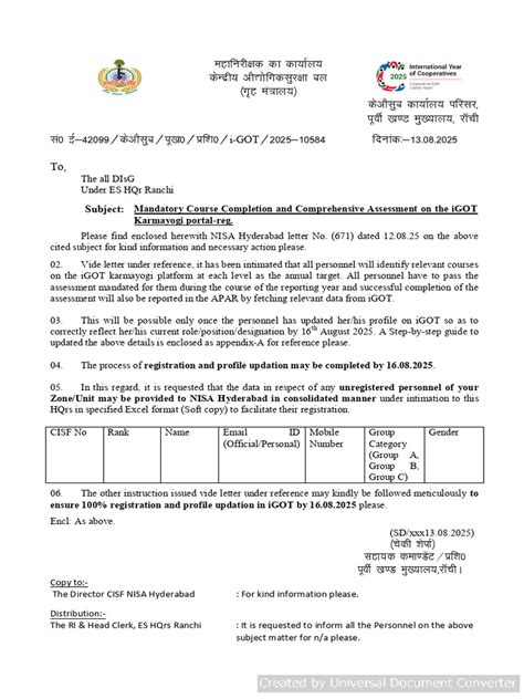 Mandatory Course Completion and Comprehensive Assessment on iGOT ... - muktibox.com