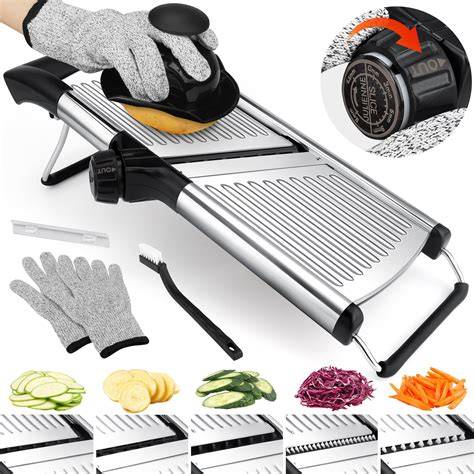 Mandoline Vegetable Slicer,Green Manual Slicer Stainless Steel with ... - raincitystudios.com