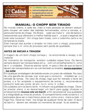 MANUAL: O CHOPP BEM TIRADO - Catira Churrascos