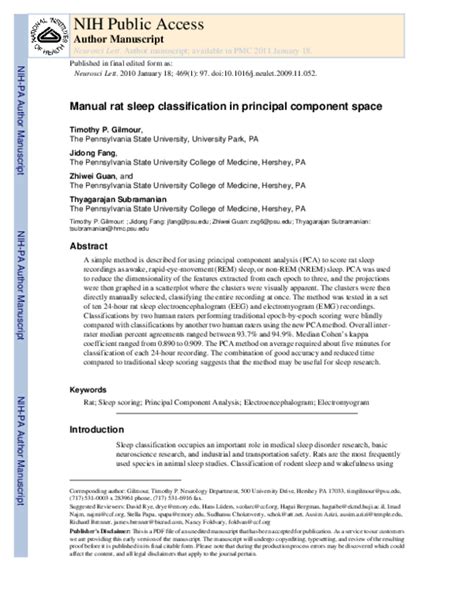 Manual rat sleep classification in principal component space. - wintechmobiles.com