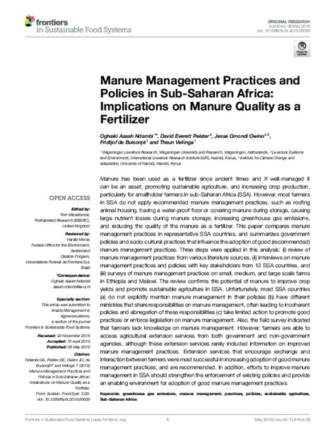 Manure Management Practices and Policies in Sub-Saharan Africa ... - raincitystudios.com
