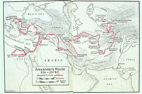 Map Of Alexander The Great Conquests Route - wintechmobiles.com